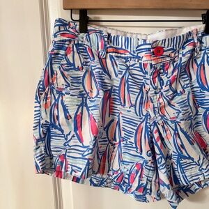 Lilly Pulitzer The Callahan Red Right Return Sailboat Short size 14